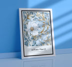 William Morris Print - flower market | light blue wall art, printable digital download, William Morris Poster