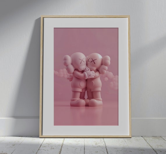 Kaws poster set of 3, Kaws figure | Kaws poster, 3 piece wall art, Kaws wall art, Kaws figure, digital download, Hypebeast figure, pink Kaws