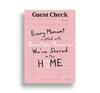 Guest Check Wall Art Set | dopamine decor, dining room decor, 2 piece printable poster, digital download, guest check prints