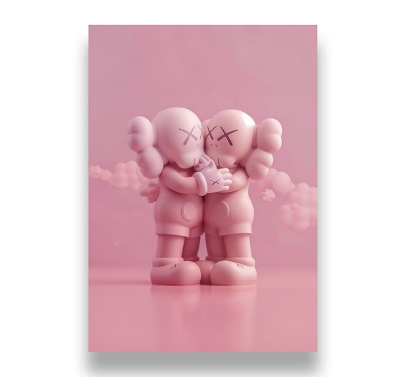 Kaws poster set of 3, Kaws figure | Kaws poster, 3 piece wall art, Kaws wall art, Kaws figure, digital download, Hypebeast figure, pink Kaws