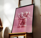 Kaws poster set of 3, Kaws figure | Kaws poster, 3 piece wall art, Kaws wall art, Kaws figure, digital download, Hypebeast figure, pink Kaws
