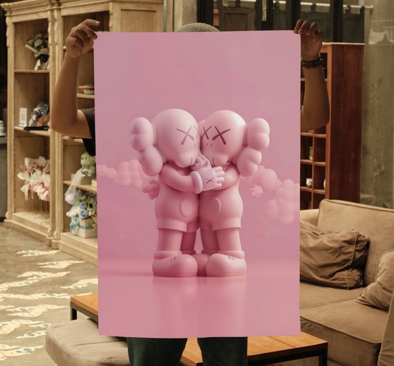 Kaws poster set of 3, Kaws figure | Kaws poster, 3 piece wall art, Kaws wall art, Kaws figure, digital download, Hypebeast figure, pink Kaws