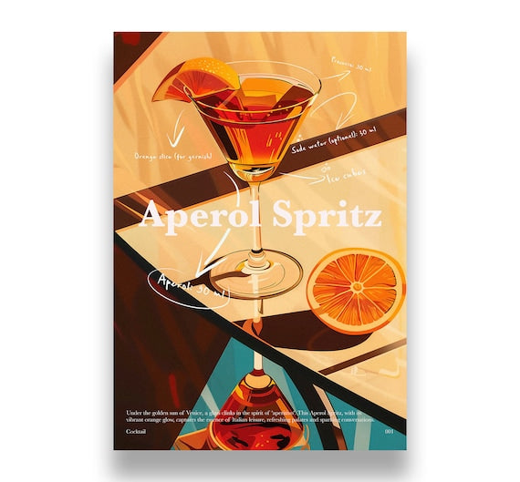 aperol spritz print, cocktail print | cheers print, 3 piece wall art, cocktail recipe, signature drink, set of 3, digital download