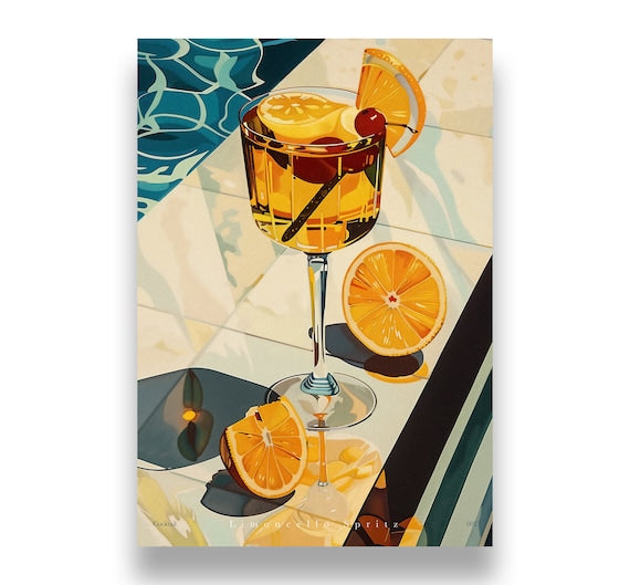 Limoncello spritz - cocktail print | 3 piece wall art, cheers print, bar cart print, cocktail poster, signature drink, digital download