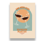 Espresso Martini Print | cocktail poster, bar cart art, digital download, espresso martini, cocktail wall art
