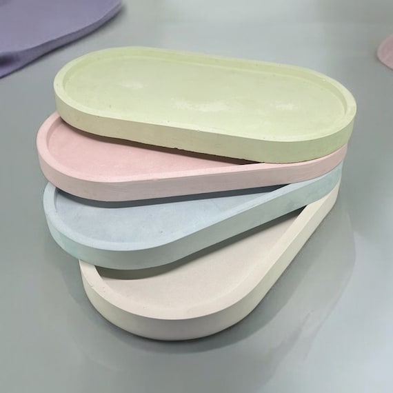 Handmade Perfume Tray - Decorative Tray, Modern Concrete Jewelry Organizer, Mini EDC & Key Tray, Perfect Housewarming Gift, 15B