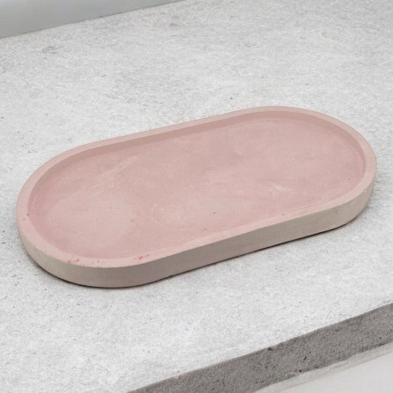 Handmade Perfume Tray - Decorative Tray, Modern Concrete Jewelry Organizer, Mini EDC & Key Tray, Perfect Housewarming Gift, 15B