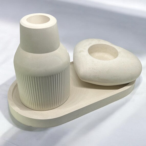 Love Figure, Candle Holders | set of 3 home decor, mini vase, EDC tray, concrete decor, housewarming gift, small home decor set, 15B