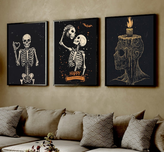 3 piece wall art, Halloween Pictures | halloween decoration, pumpkin decor, whimsigoth decor,halloween printable poster, home decor, digital