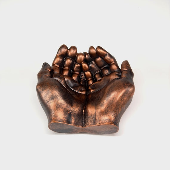 Fall Hosting Decor, EDC Tray | Hand-Shaped Key Tray, Key Organizer & Holder | housewarming and meditation gift, 15B