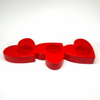 Heart-Shaped Candle Holder Set - Small Concrete Home Decor for Housewarming, Best Holiday Gift, Mini Candle Holders for Cozy Vibes, 15B