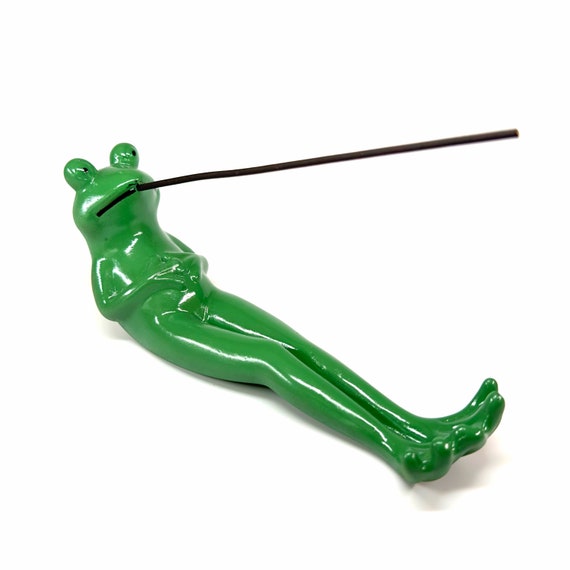 Frog shaped-Incense Holder | long incense burner, 9 color opts, housewarming gift, cute incense holder, small animal incense holder, 15B