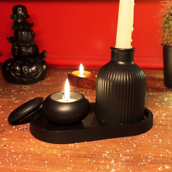 Set of 3 Home Decor | candle holders, mini vase, EDC tray, concrete home decor, housewarming gift, small home decor set, 15B