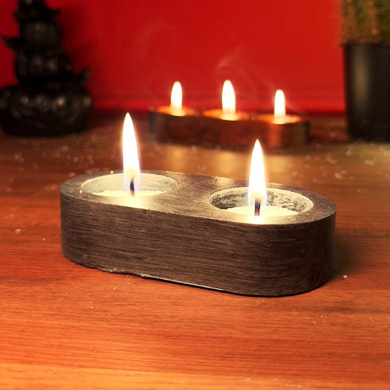 Double Side Candle Holder, Candle Holders |concrete home decor, housewarming gift, small home gifts, home decoration, 15B
