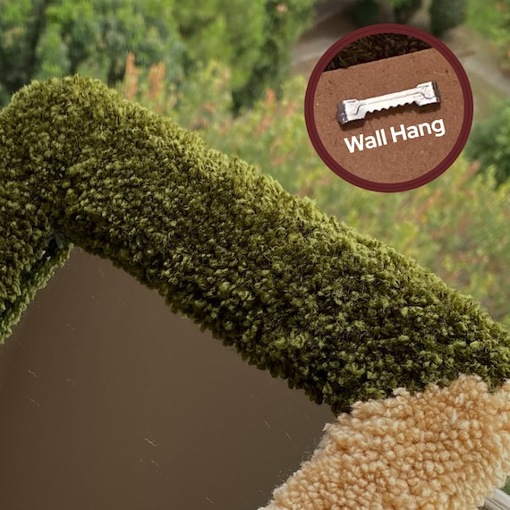 Tufted Wall Hanging - Handmade Small Wall Mirror | fall hosting decor, home decor, colorful wall mirror, housewarming gift, wall decor