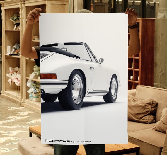 Porsche Poster, Vintage Porsche, Retro Porsche Car Wall Art | Set of 3 Car Poster, Wall Decor, Printable Wall Art for Car Enthusiasts