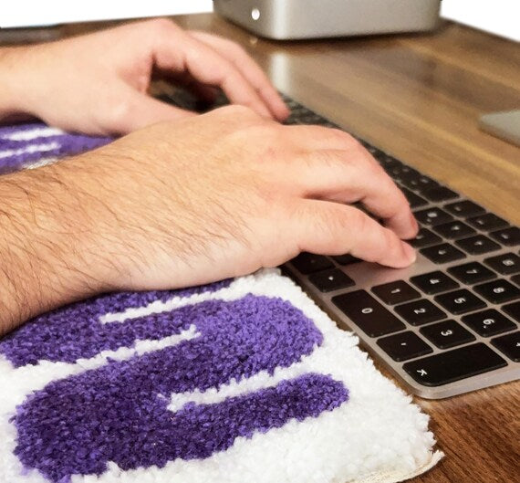 Tufted Keyboard Rug - Desktop Accessories | tufting home decor, housewarming gift, handmade keyboard pad, gift for her, gift for him