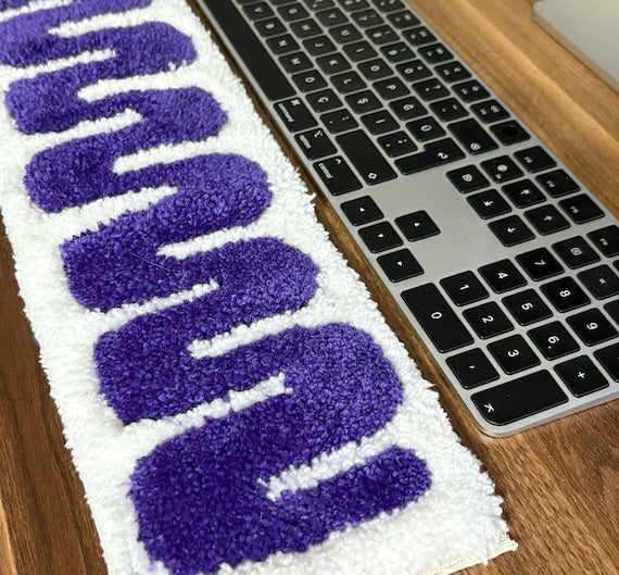 Tufted Keyboard Rug - Desktop Accessories | tufting home decor, housewarming gift, handmade keyboard pad, gift for her, gift for him
