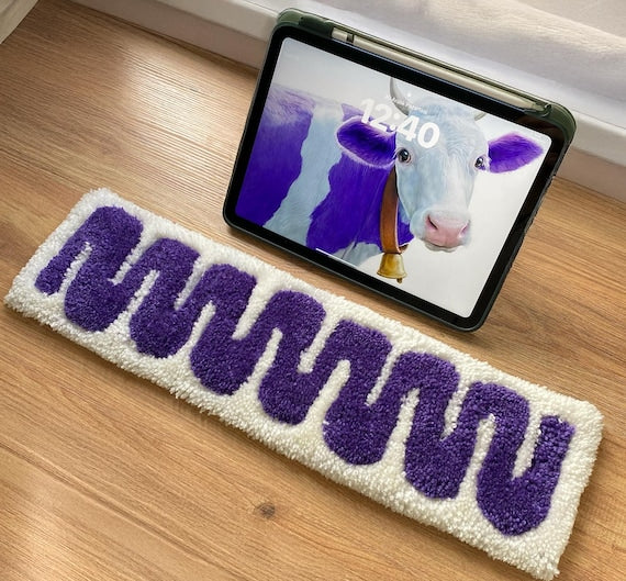Tufted Keyboard Rug - Desktop Accessories | tufting home decor, housewarming gift, handmade keyboard pad, gift for her, gift for him